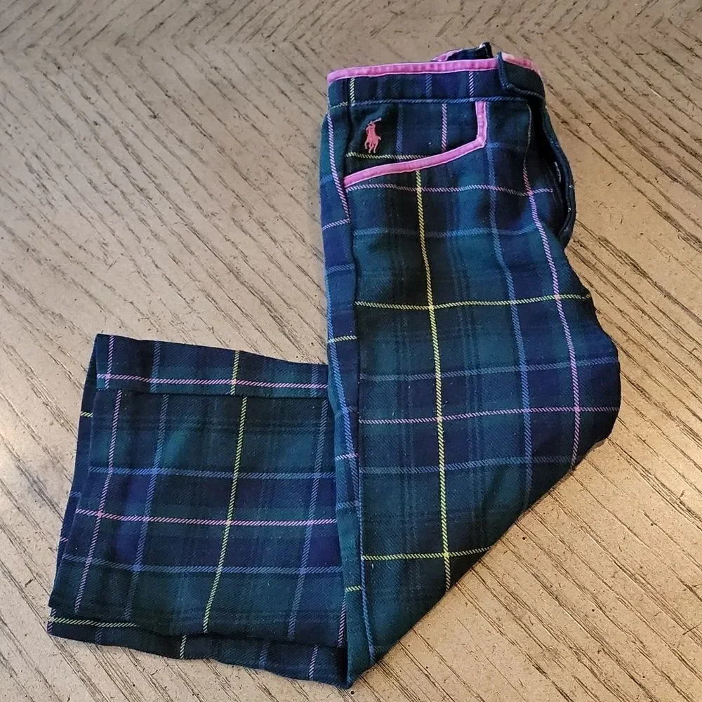 3T girls Ralph Lauren plaid pants 💚💗
